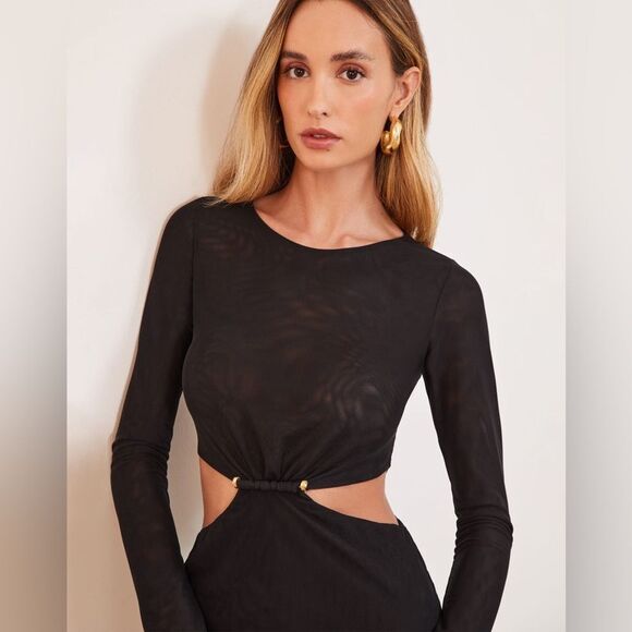 NWT Vix Naya Detail Mini Black Dress Size M - Picture 5 of 7